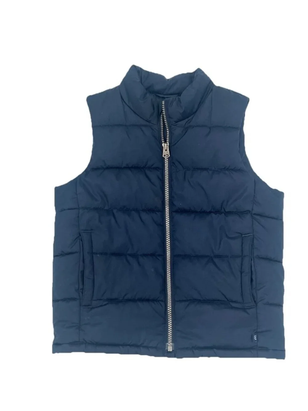 Gap Kids Navy Blue Pufffer Vest Sz Youth Small Full Zip Preppy Classic Outdoor